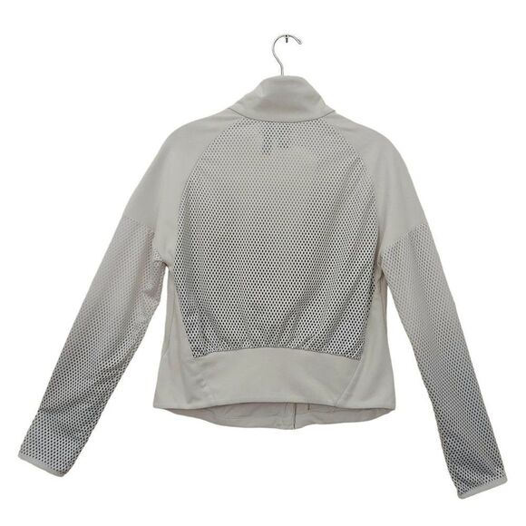 Adidas Heart Tracer Summer Jacket Womens Medium White Asymmetrical Zip Mesh - Picture 6 of 15